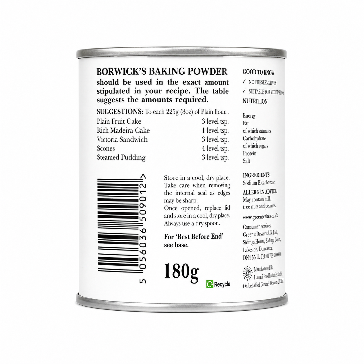 Borwick's Baking Powder 180g
