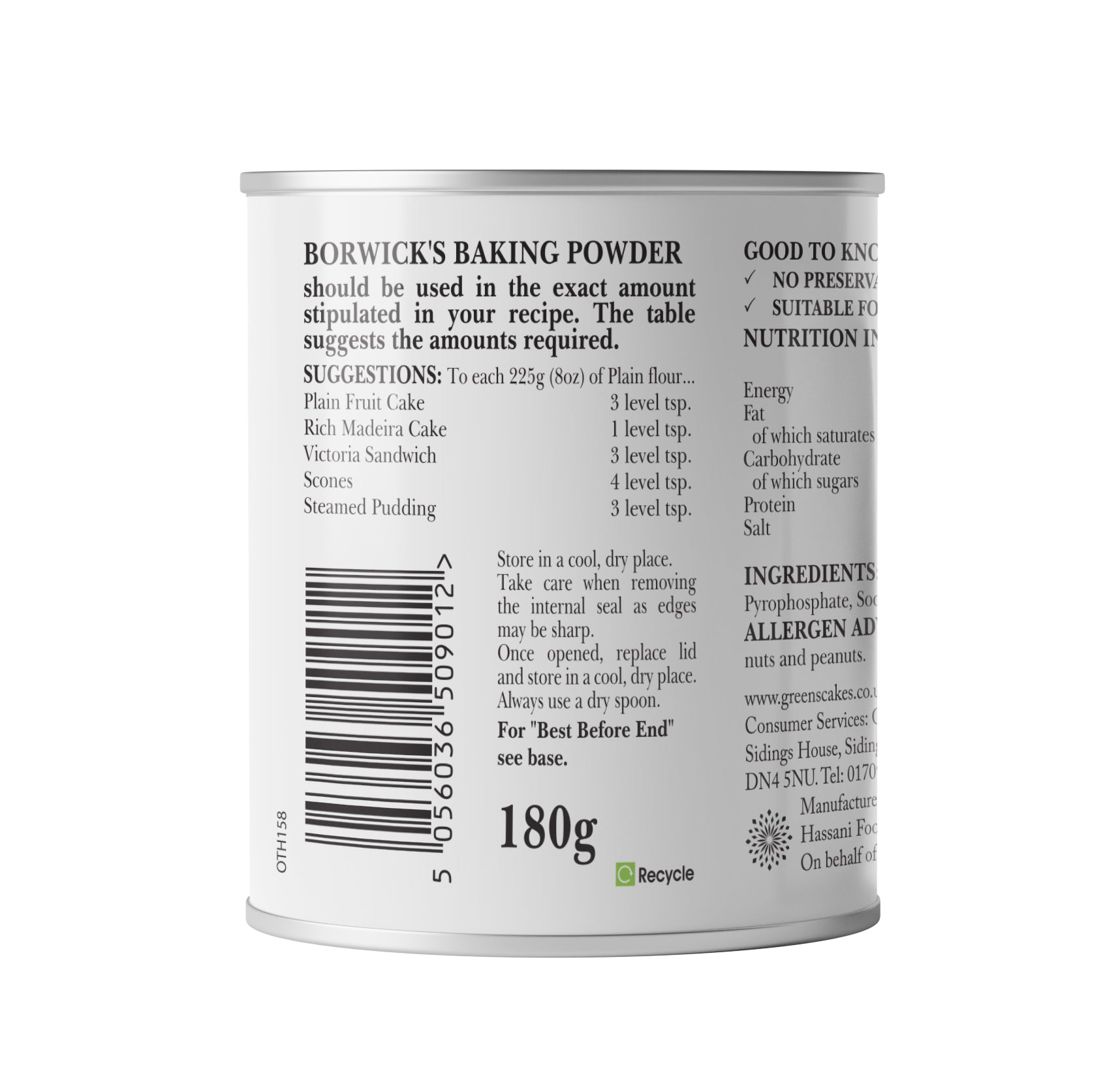 Borwick's Baking Powder 180g