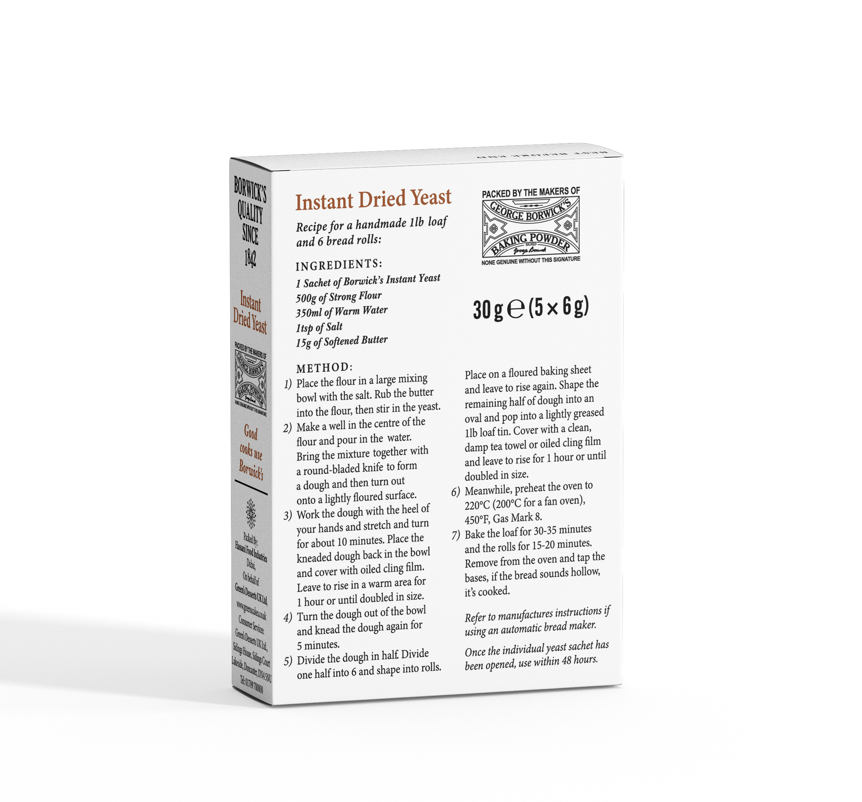 Borwick's Dried Yeast 30g