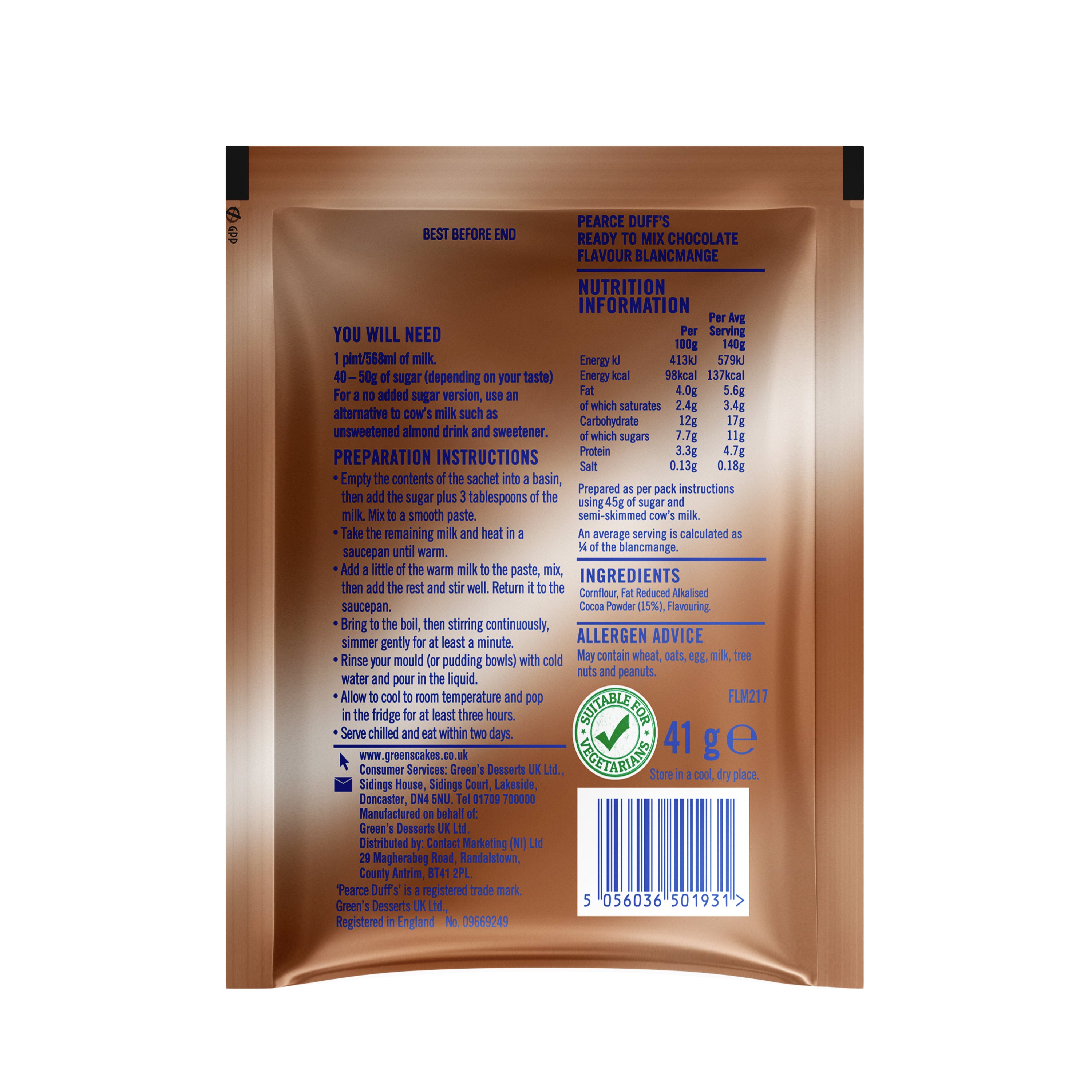 Pearce Duff's Chocolate Blancmange 41g