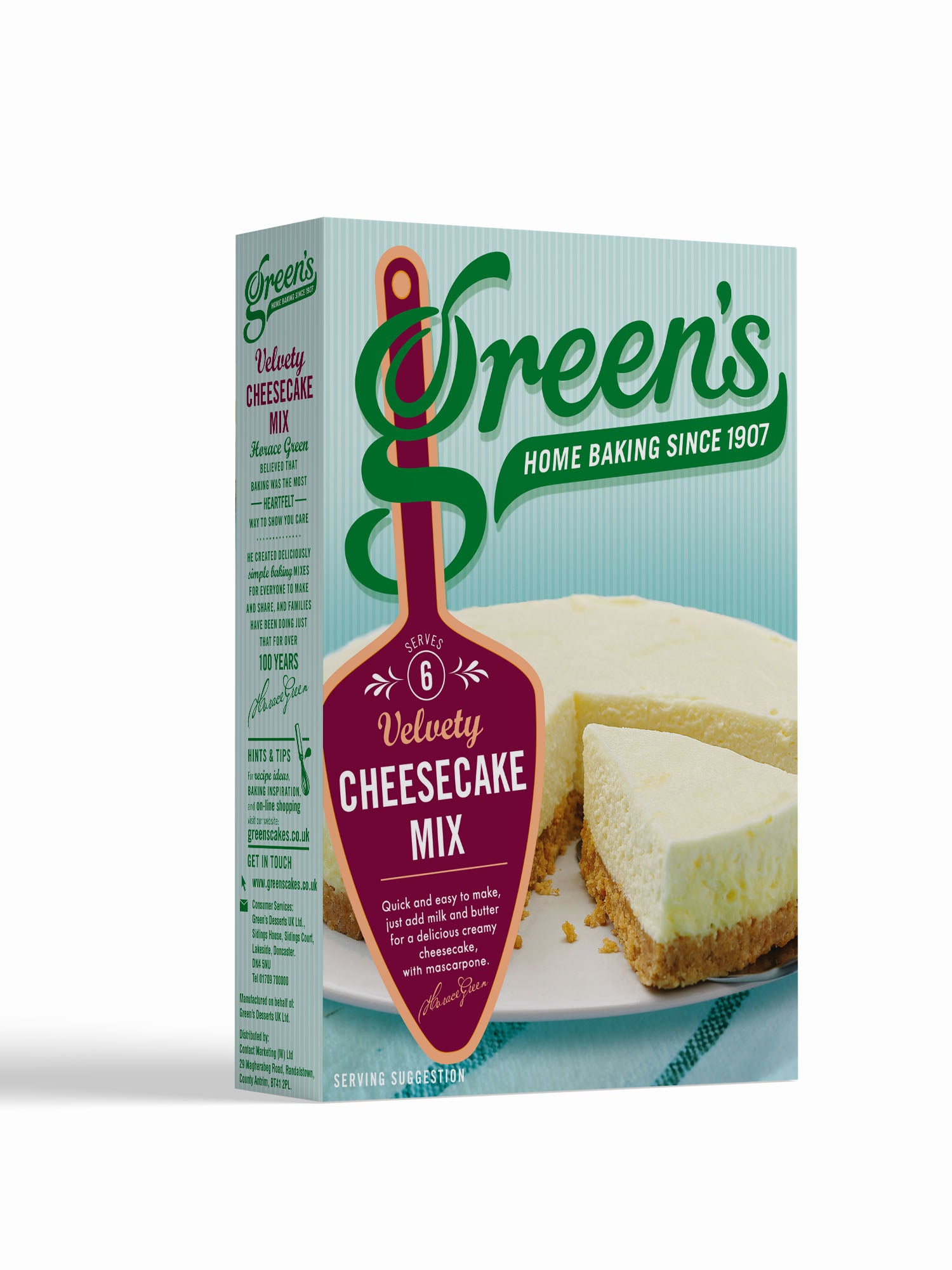 蛍石 UK Minty Cheesecake Pocket ［SND-2901］ Green's Cheesecake Mix 259g – Green's Cake Mixes