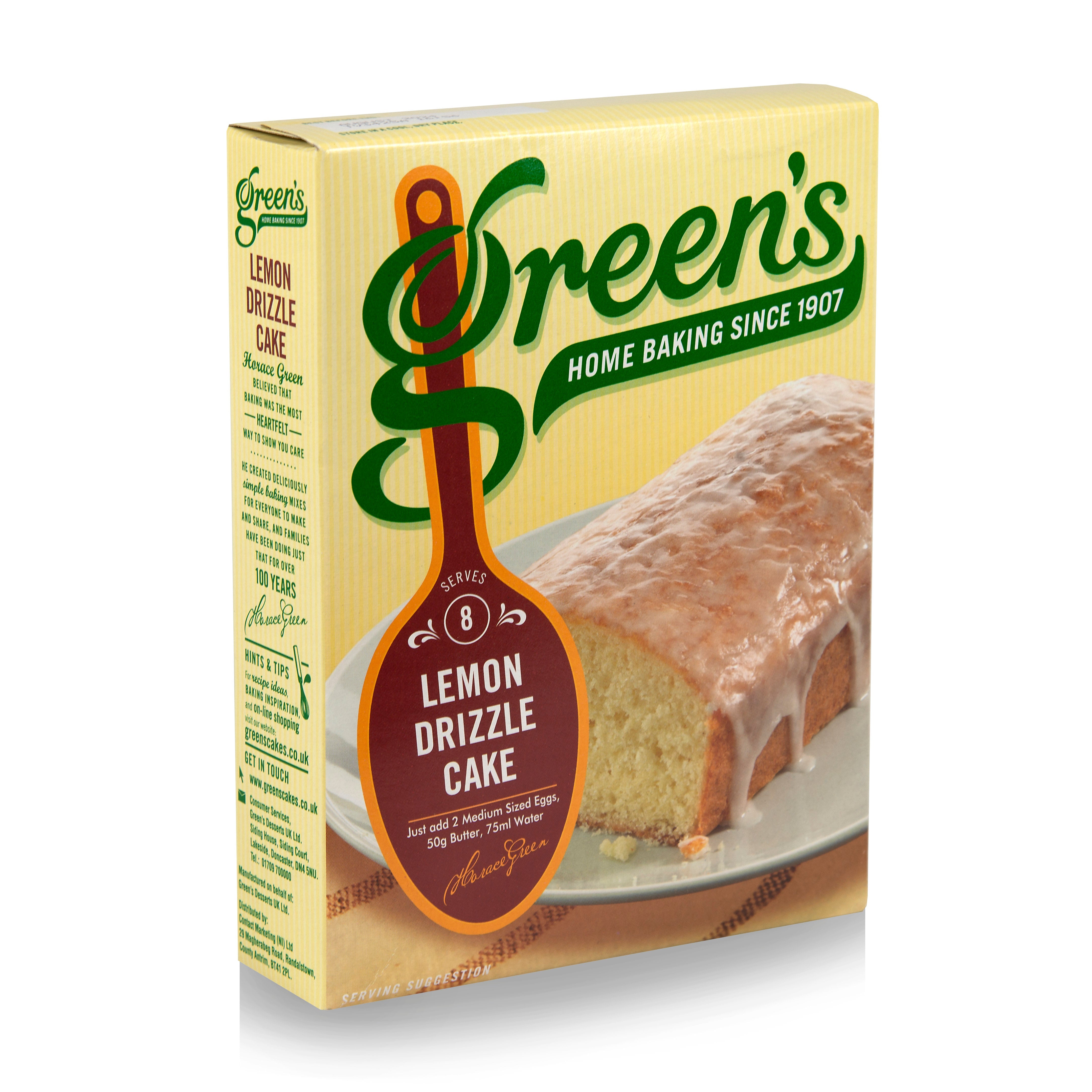 Green's Lemon Drizzle Cake and Icing Mix 316g - pack of 6
