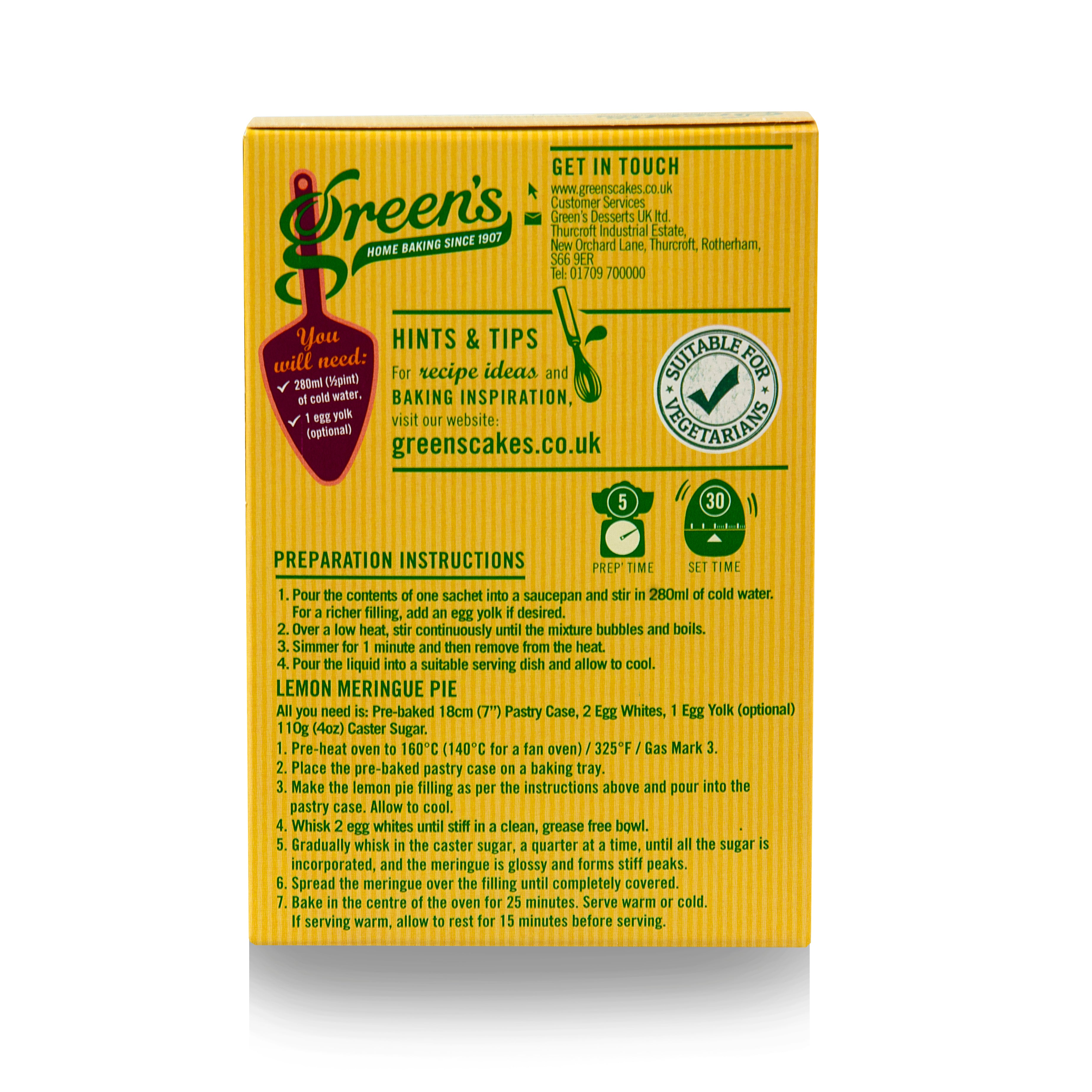 Green s Lemon Pie Filling Mix 140g Green s Cake Mixes Green s lemon pie filling mix 140g green s cake mixes