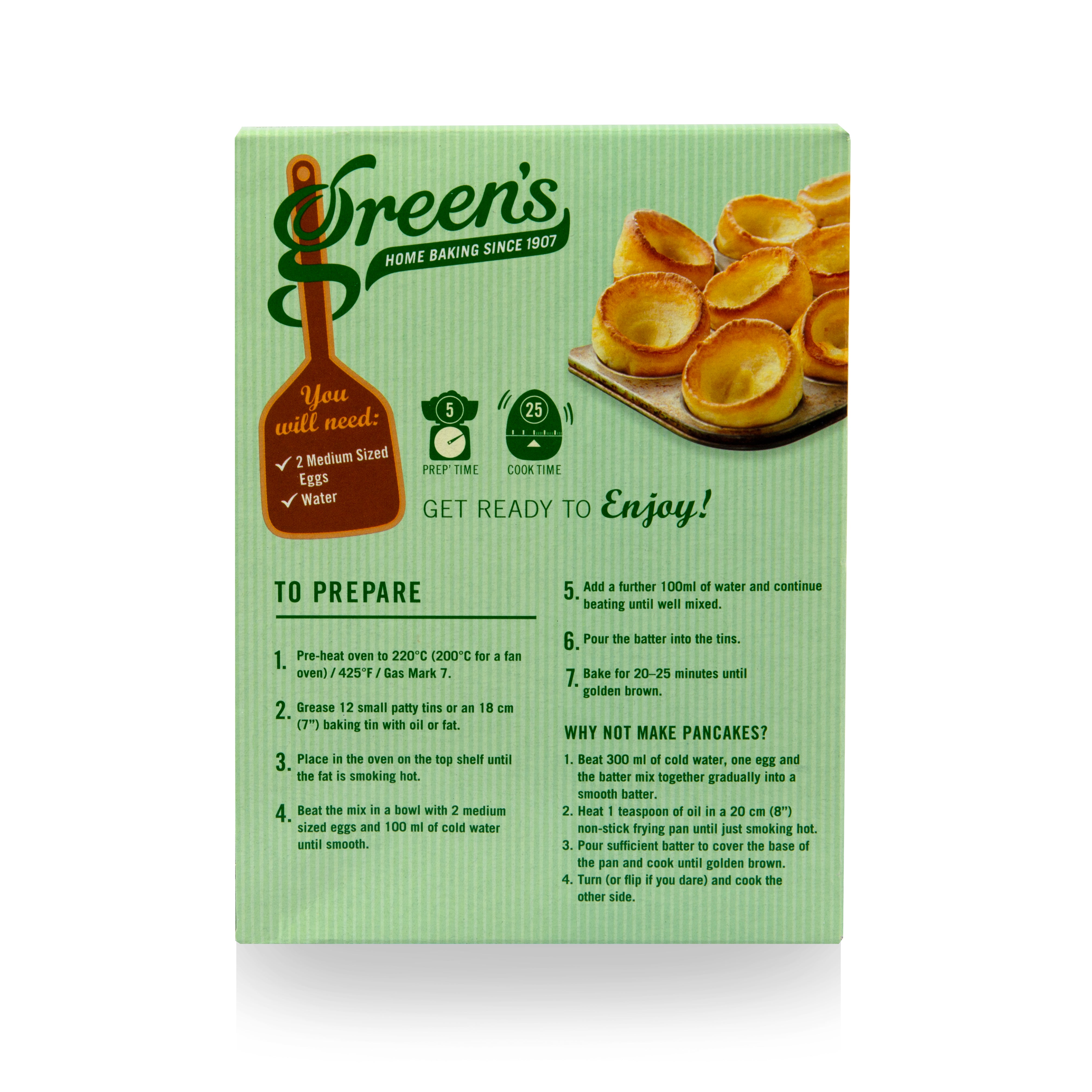 Green s Yorkshire Pudding Mix 125g Green s Cake Mixes Green s yorkshire pudding mix 125g green s cake mixes