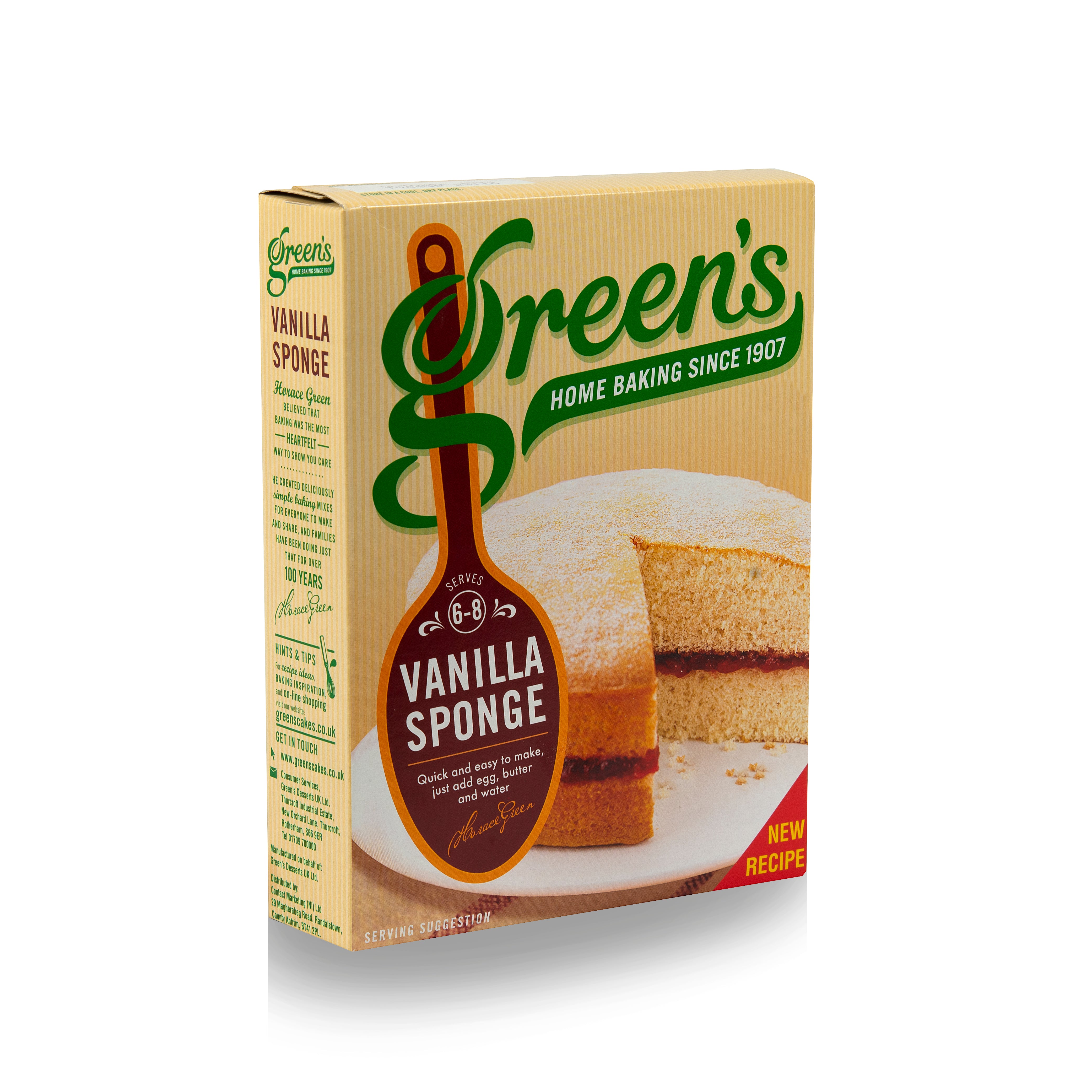 Green's Vanilla Sponge 221g - Pack of 6